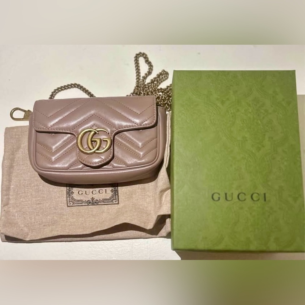 *SOLD* Authentic Gucci Super Mini Marmont Blush Pink ghw